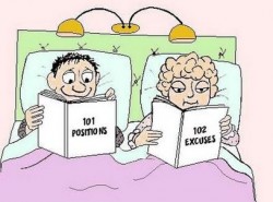 husband and wife in bed funny cartoon photo